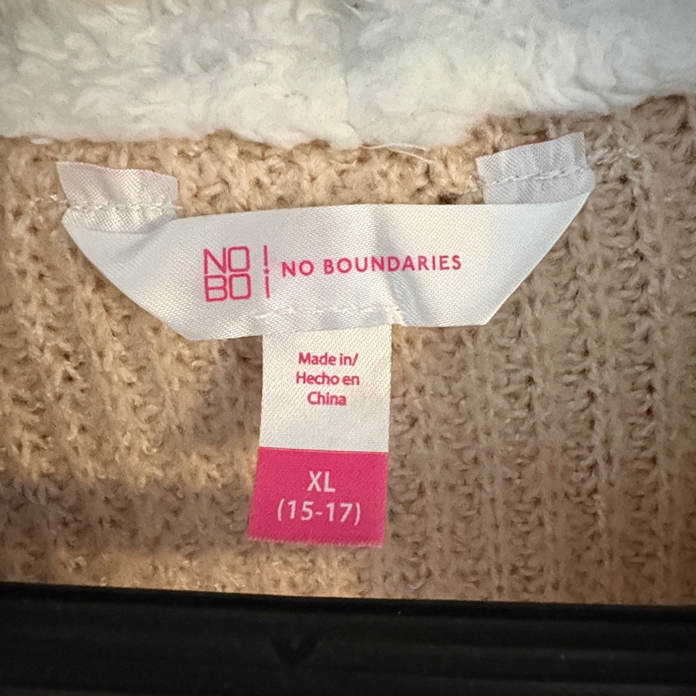 No Boundaries Cream Hooded Cardigan - Picture 2 of 3